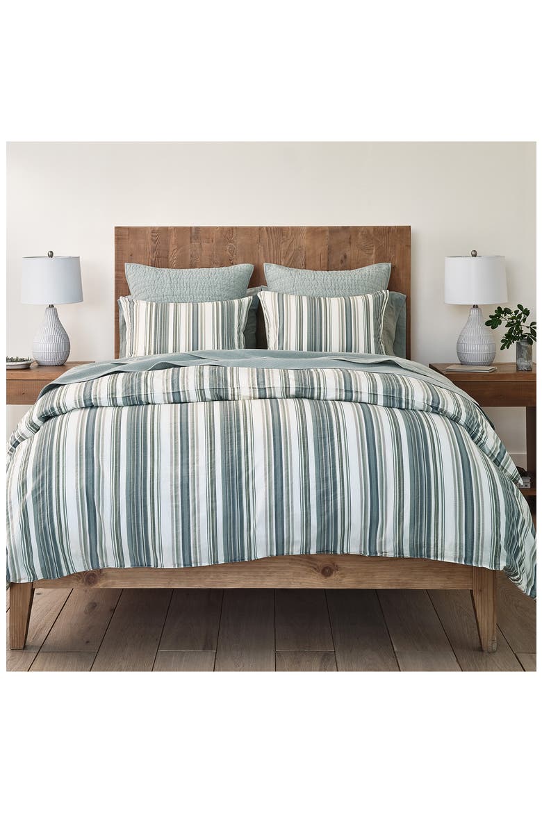 Coastal Organic Cotton Duvet Cover, Alternate, color, SHORESIDE STRIPE