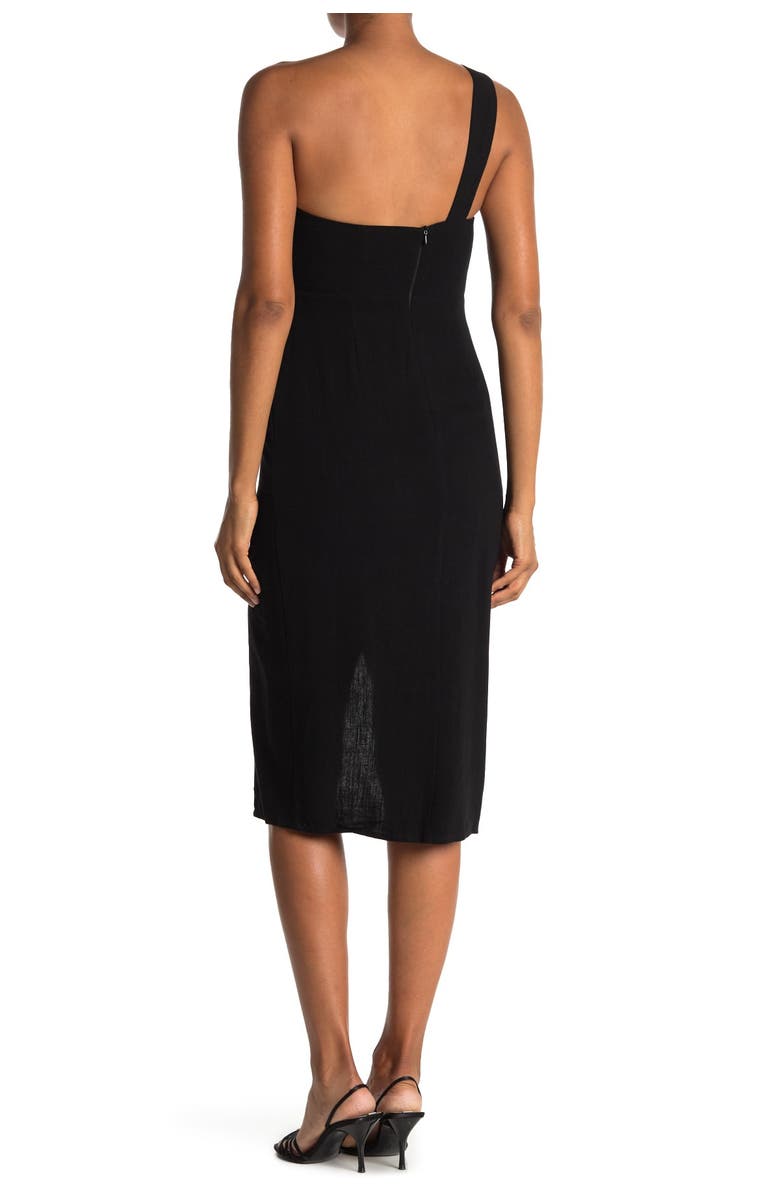 FAVLUX One-Shoulder Faux Wrap Dress, Alternate, color, 