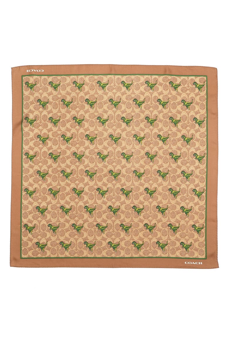 COACH Rexy Silk Square Scarf, Alternate, color,