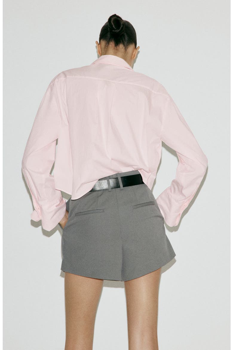 Crop Woven Shirt, Alternate, color, PINK