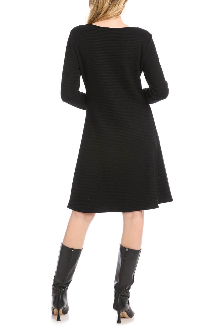 Erin Long Sleeve A-Line Sweater Dress, Alternate, color, BLACK