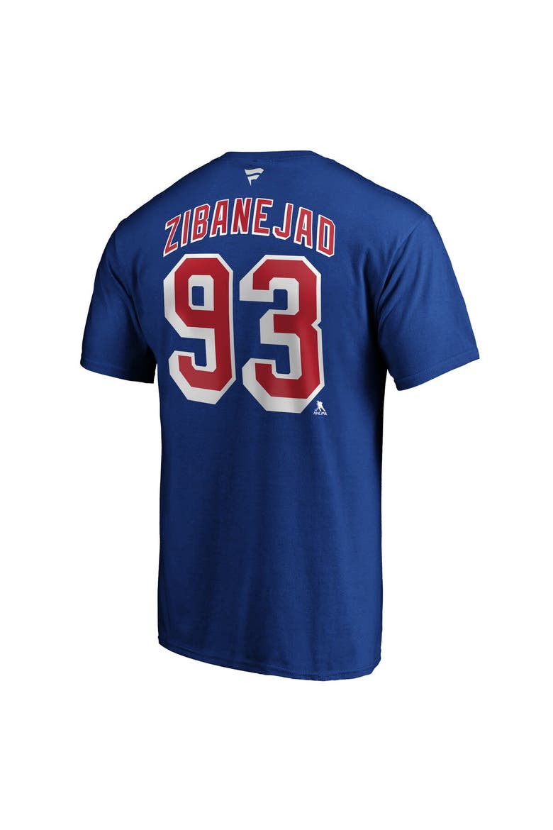 Men's Fanatics Branded Mika Zibanejad Blue New York Rangers Big & Tall Name & Number T-Shirt, Alternate, color, Blue