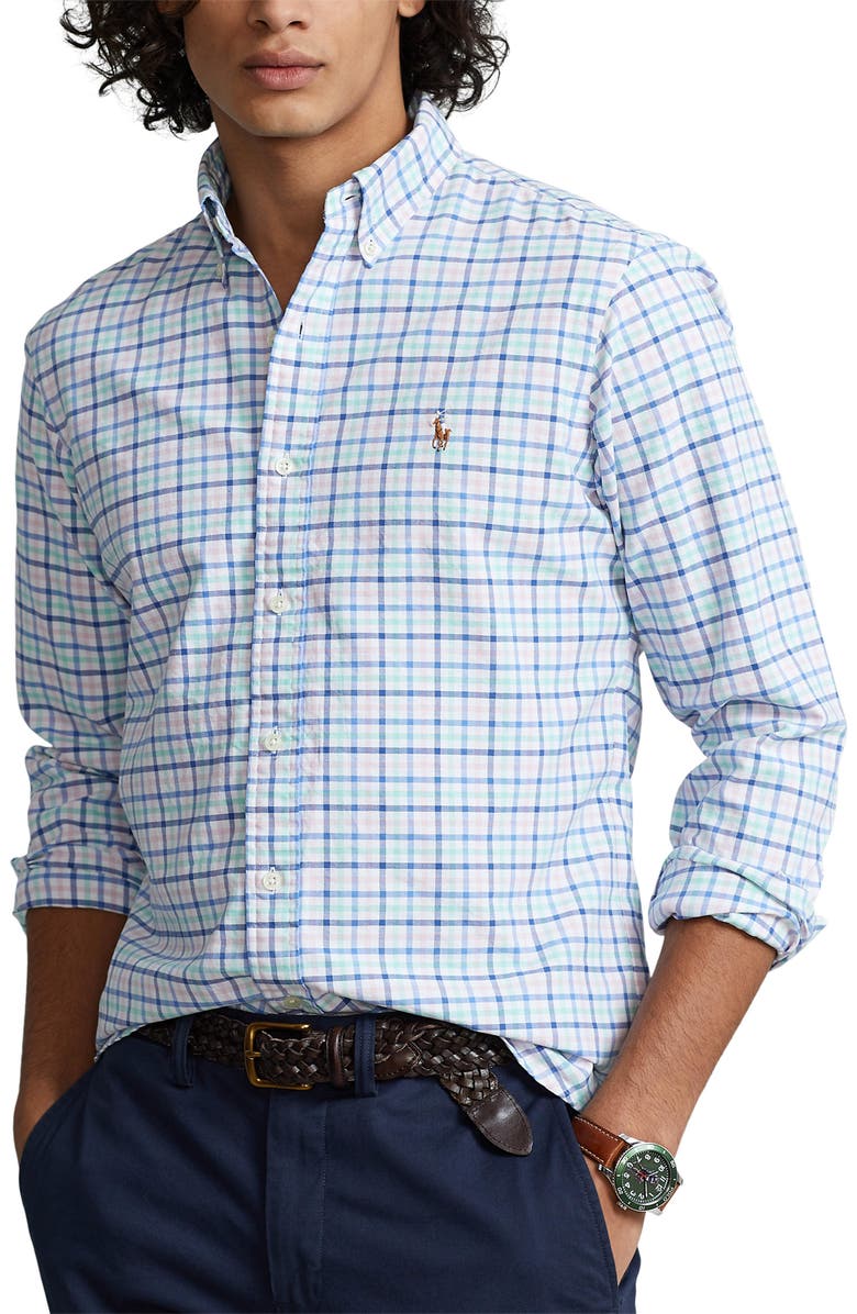 Polo Ralph Lauren Check Cotton Oxford Button-Down Shirt, Main, color, 