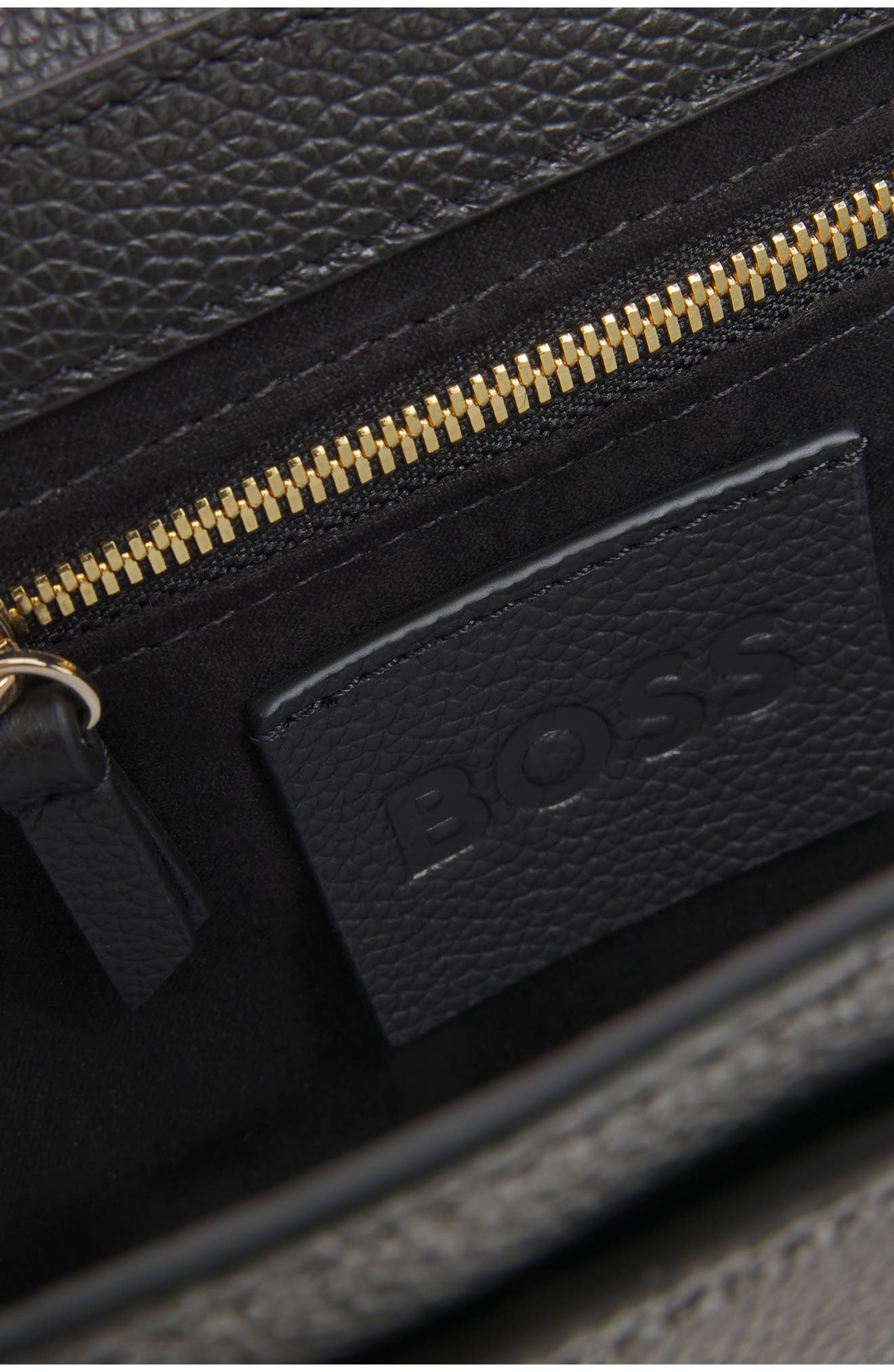 HUGO Beyond Leather Shoulder Bag, Alternate, color, Black