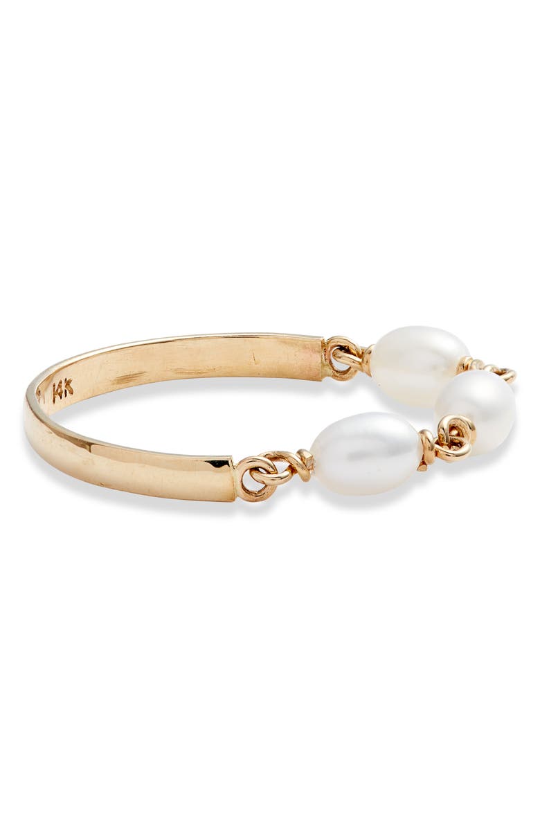 Poppy Finch Keshi Pearl Chain Ring, Alternate, color, 14Kyg