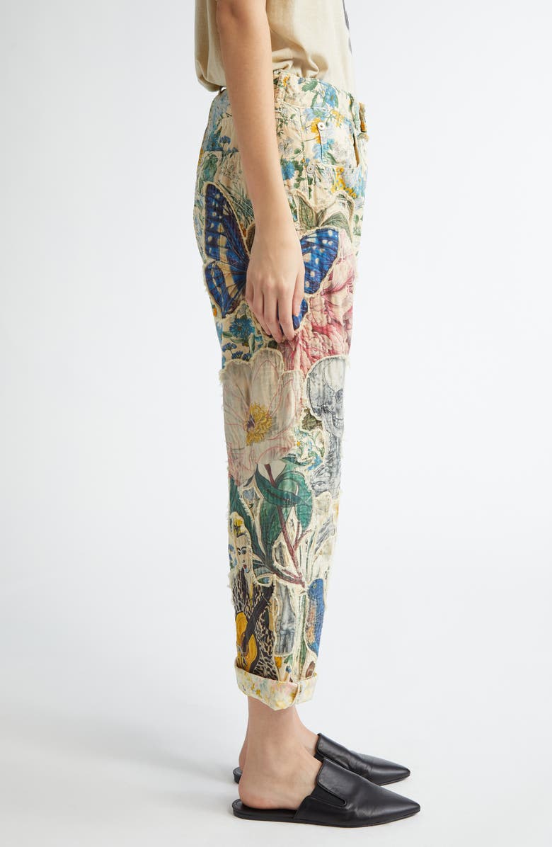 R13 Floral Appliqué X-Boyfriend Pants, Alternate, color, 