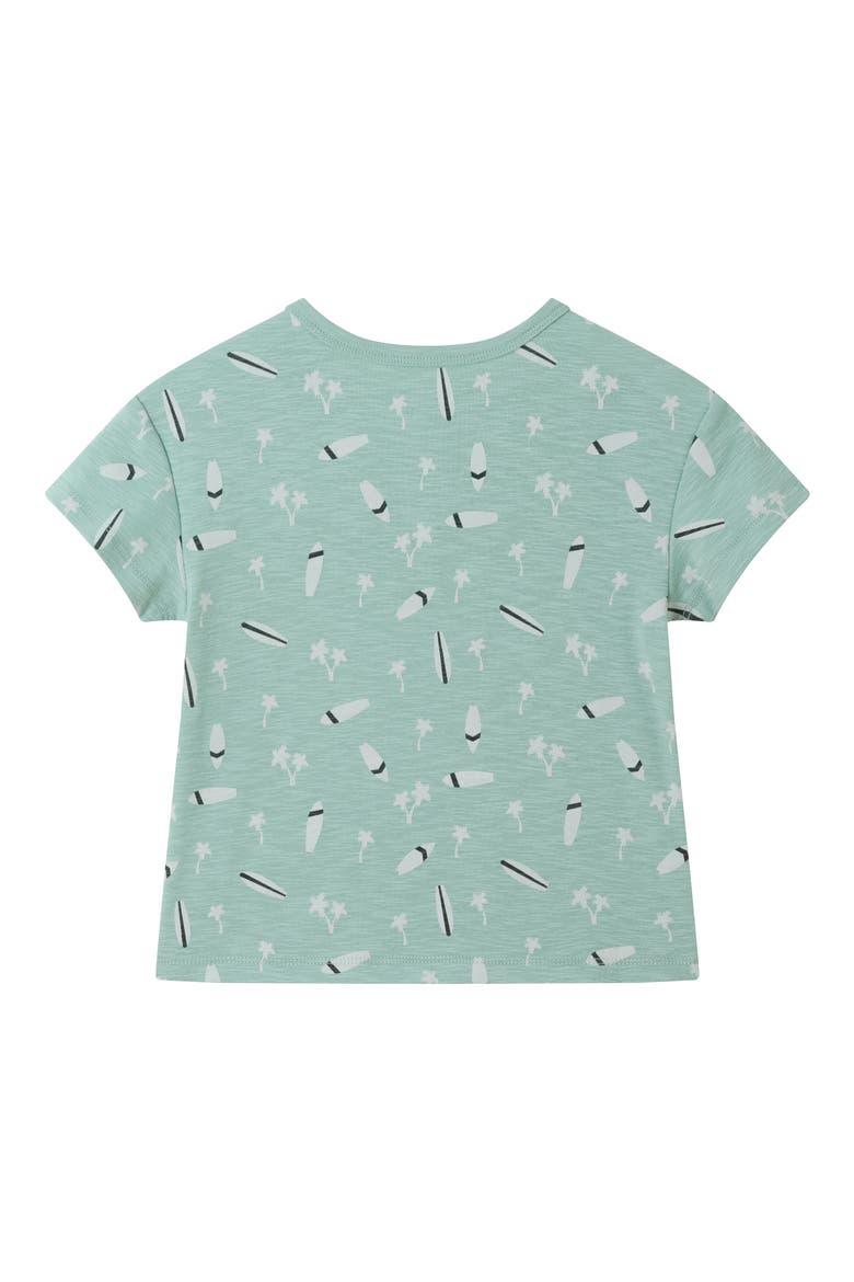 Kids' Surfboard Henley T-Shirt & Shorts Set, Alternate, color, GREEN