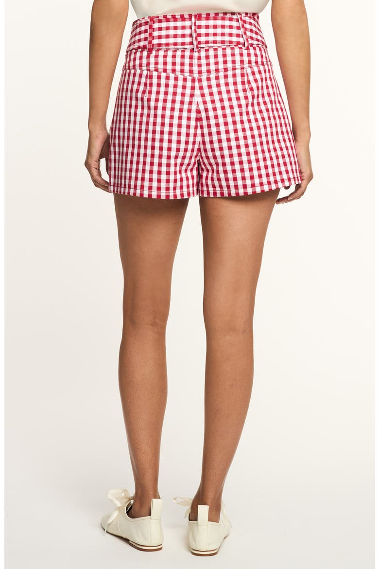 Belted Gingham Shorts, Alternate, color, CHILI PEPPER/ WHITE