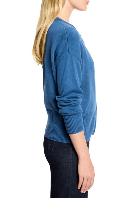 Nic + Zoe Nic+zoe Snap It Up Cardigan In Blue