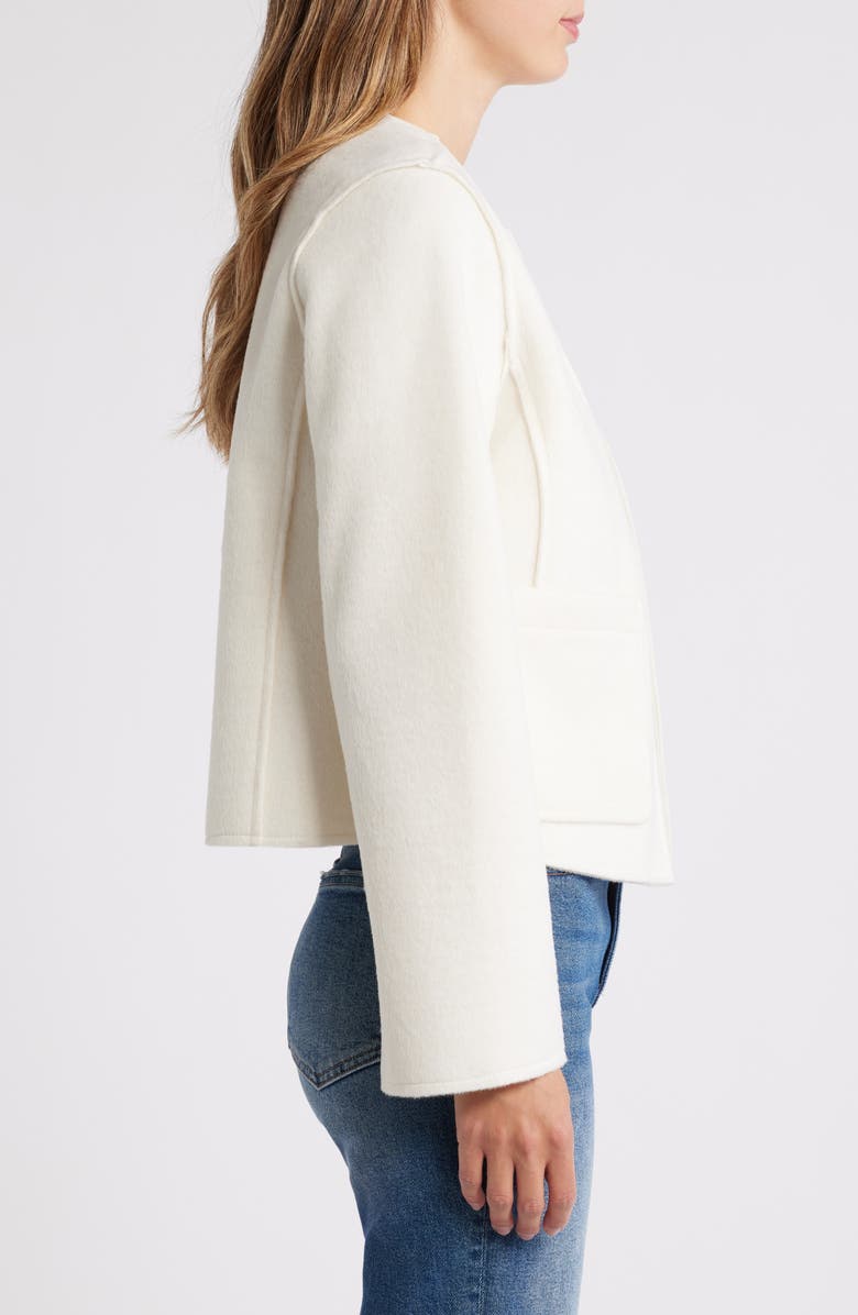 Wit & Wisdom Collarless Crop Jacket, Alternate, color, Ivory