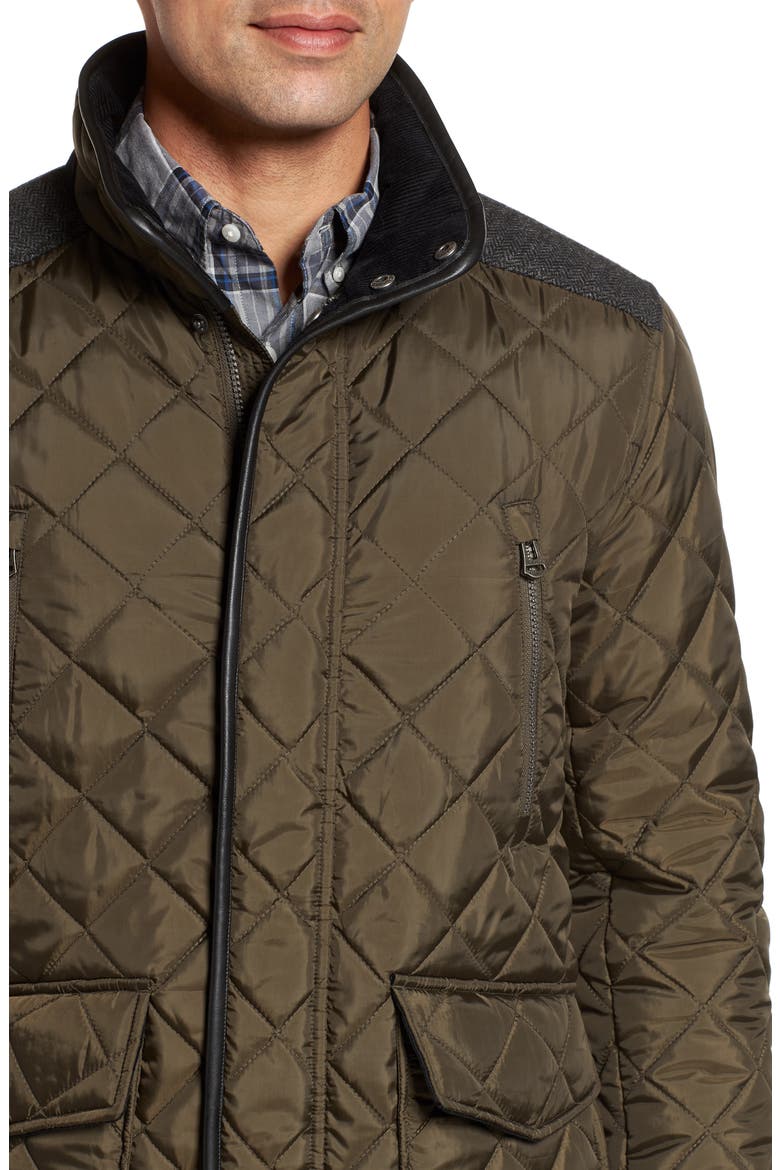 Herringbone Yoke Quilted Jacket, Alternate, color, OLIVE