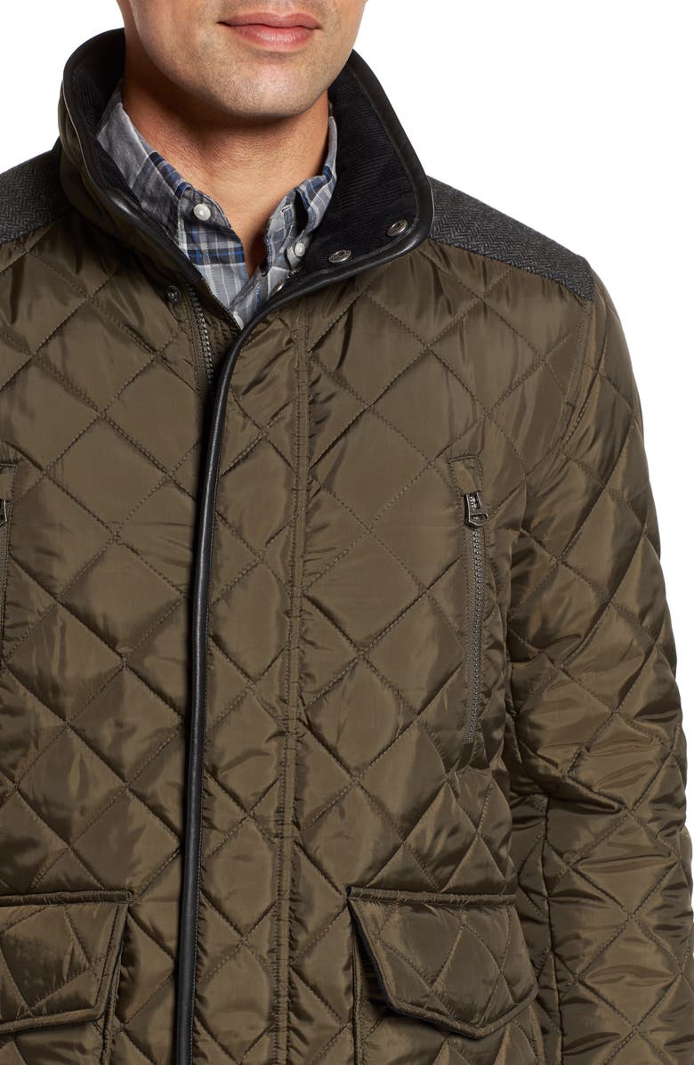 Cole Haan Herringbone Yoke Quilted Jacket, Alternate, color,