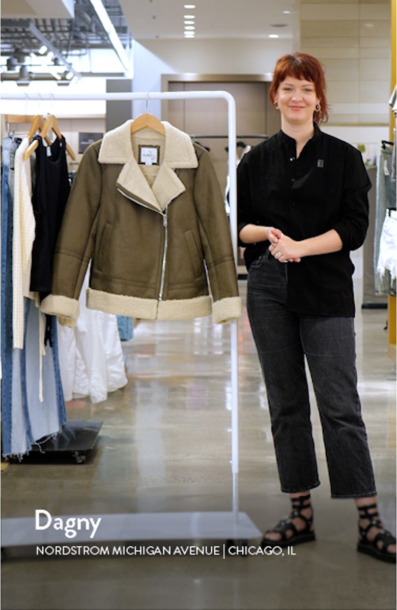 Faux Leather & Faux Shearling Moto Jacket, sales video thumbnail