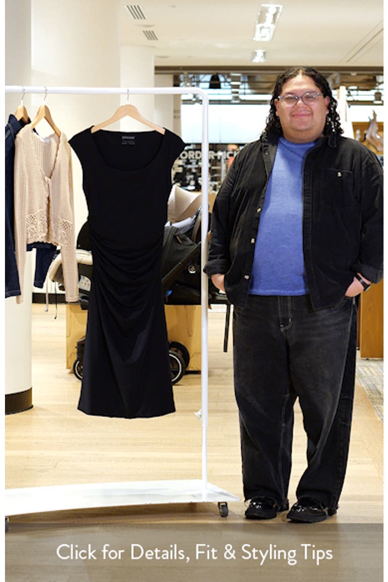 Ruched Scoop Neck Midi Dress video