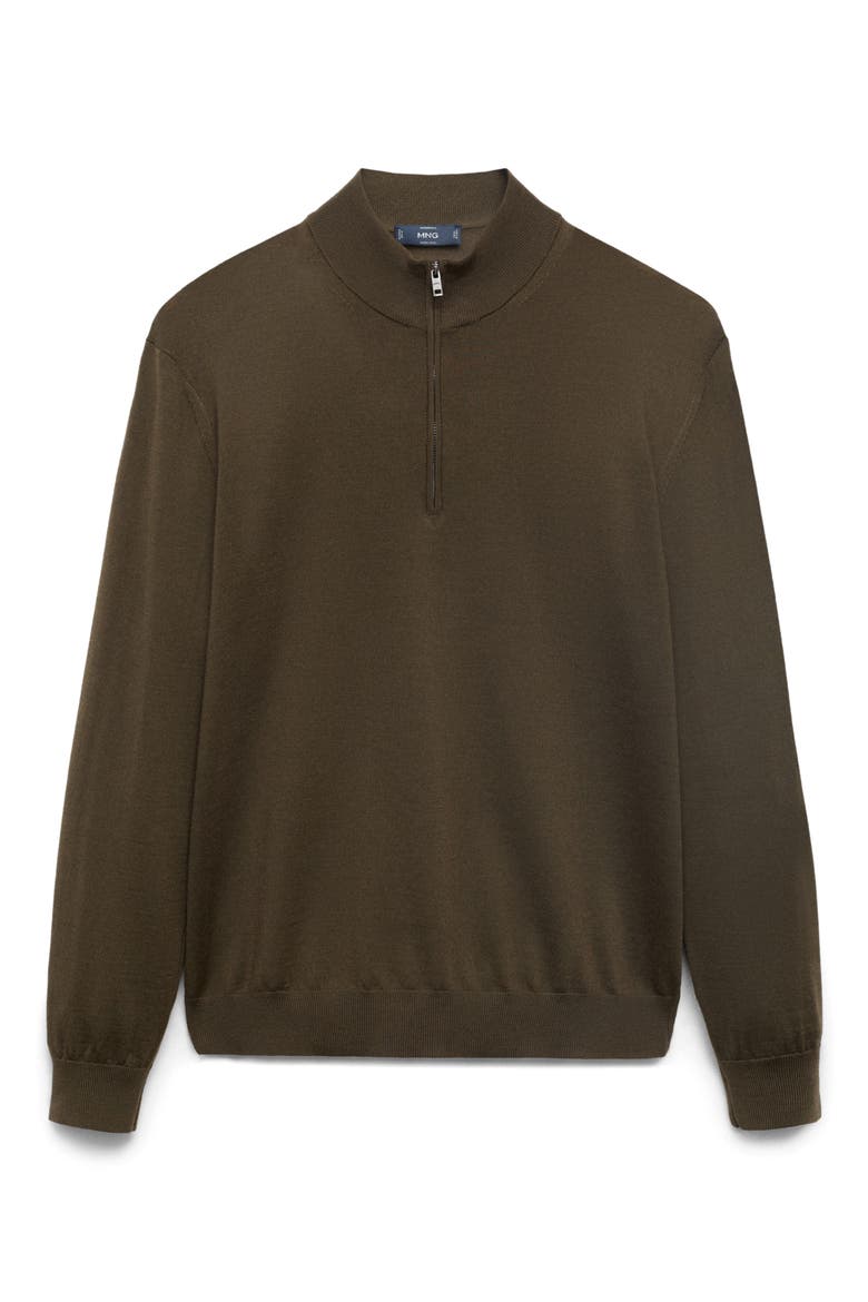 Perkins Wool Quarter Zip Sweater, Alternate, color, OLIVE GREEN