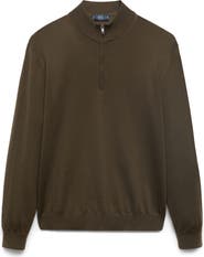MANGO Perkins Wool Quarter Zip Sweater