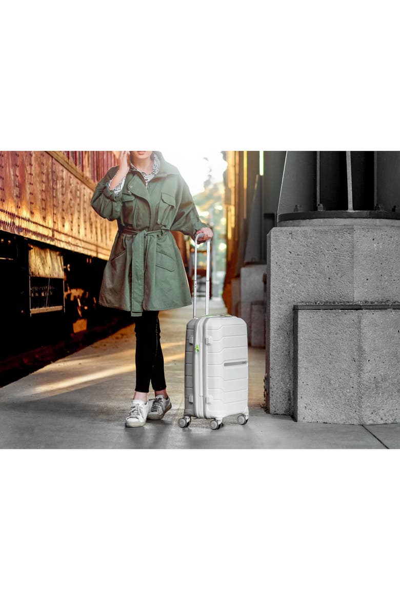 Freeform Hardside Expandable (21"/28") 2 Piece Spinner Luggage Set, Alternate, color, White/Grey