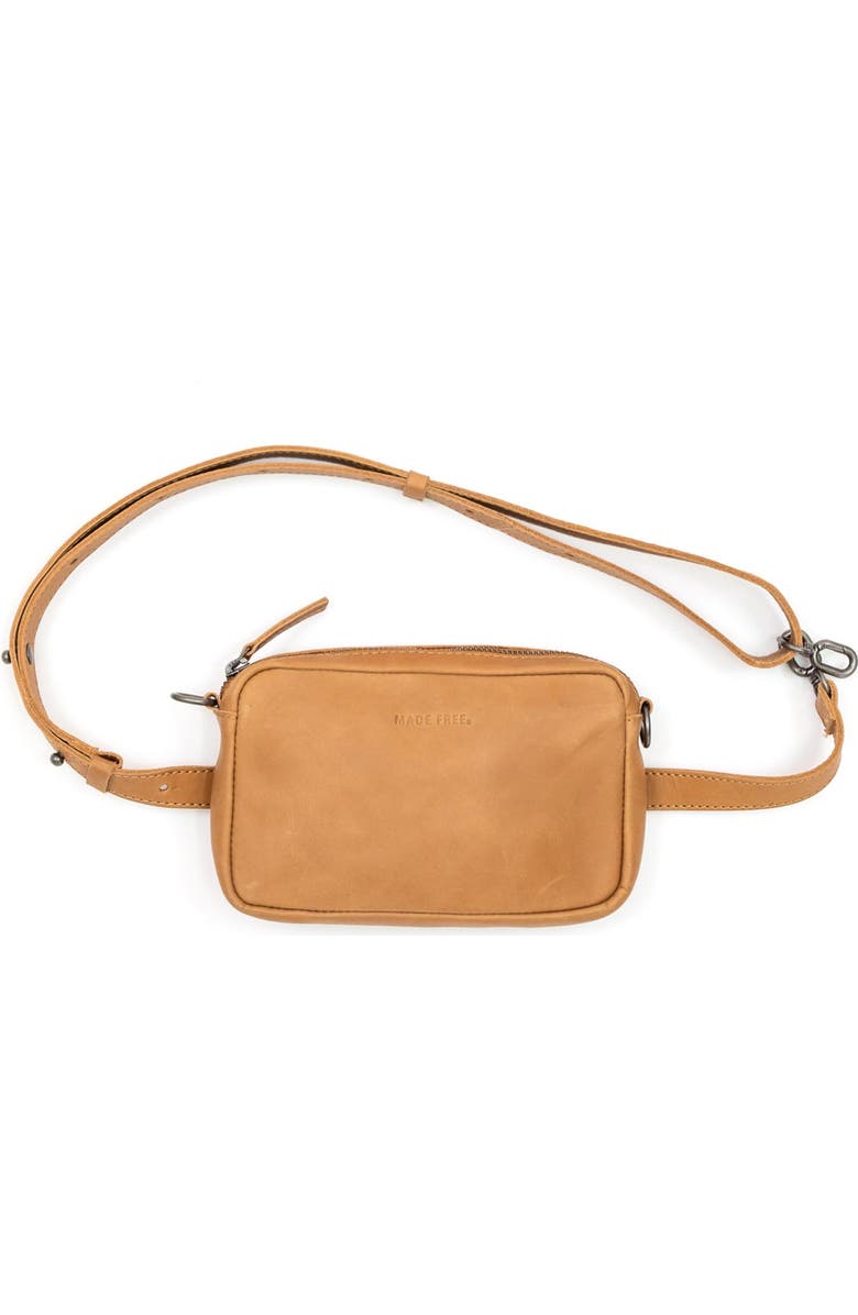 Made Free Leather Convertible Waistpack Handbag, Main, color,