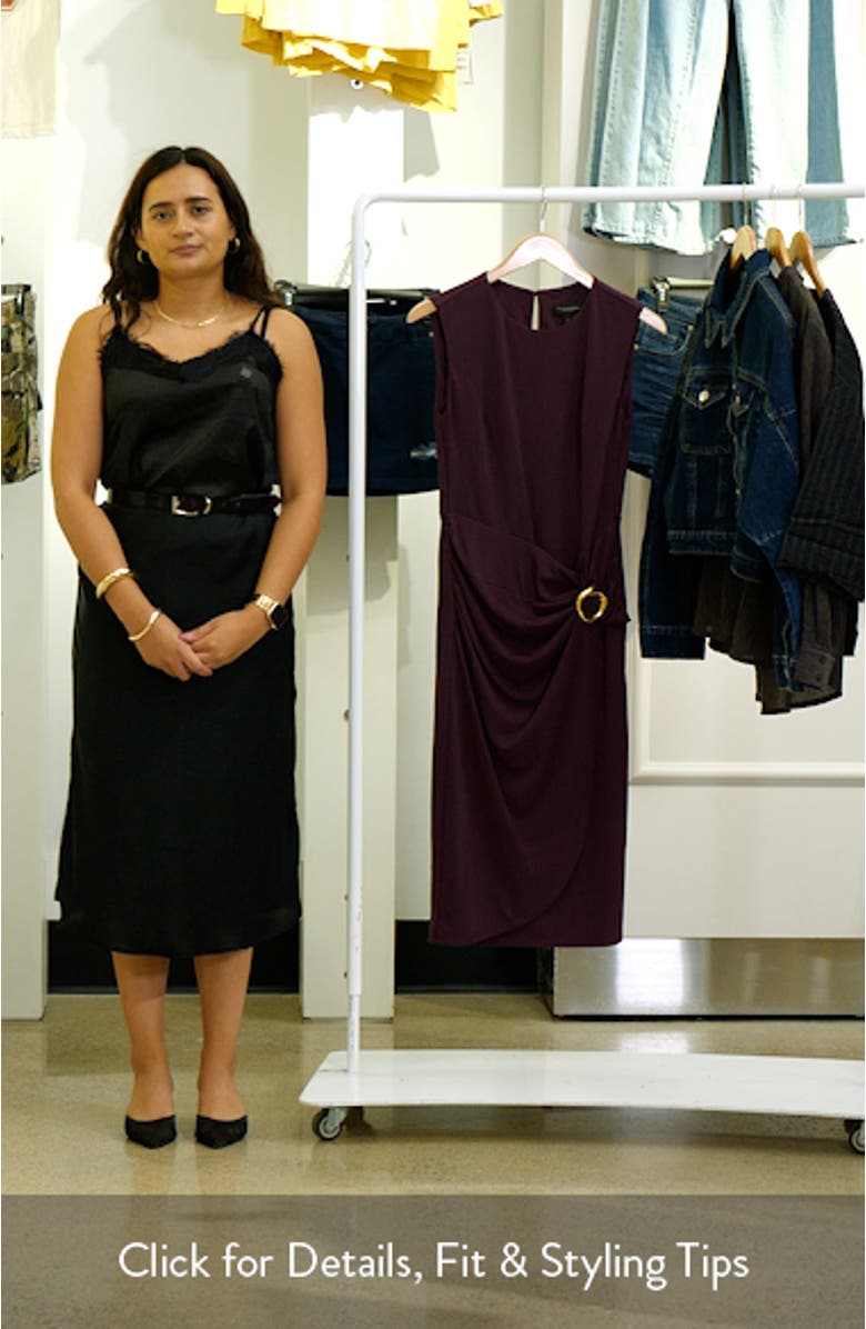 Side Buckle Detail Sheath Midi Dress, sales video thumbnail