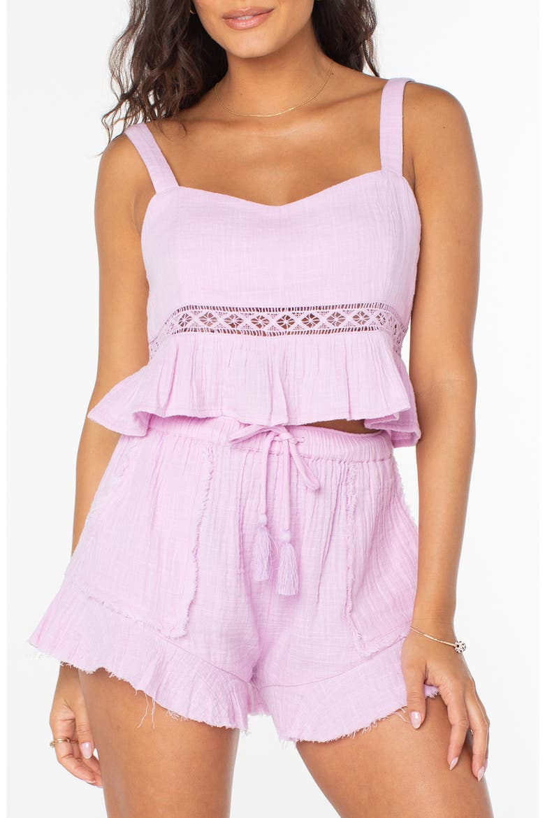 Island Time Cotton Crop Tank, Main, color, ORCHID BOUQUET SOLID