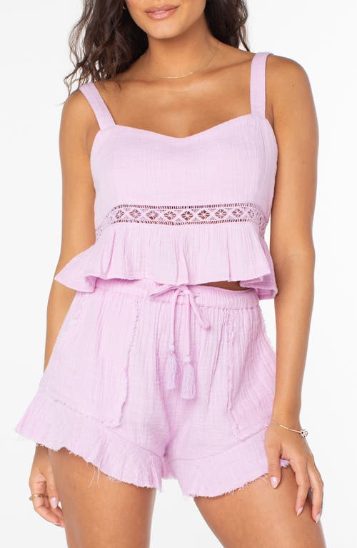 Roxy Island Time Lilac Cropped Cami Top In Orchid Bouquet Solid