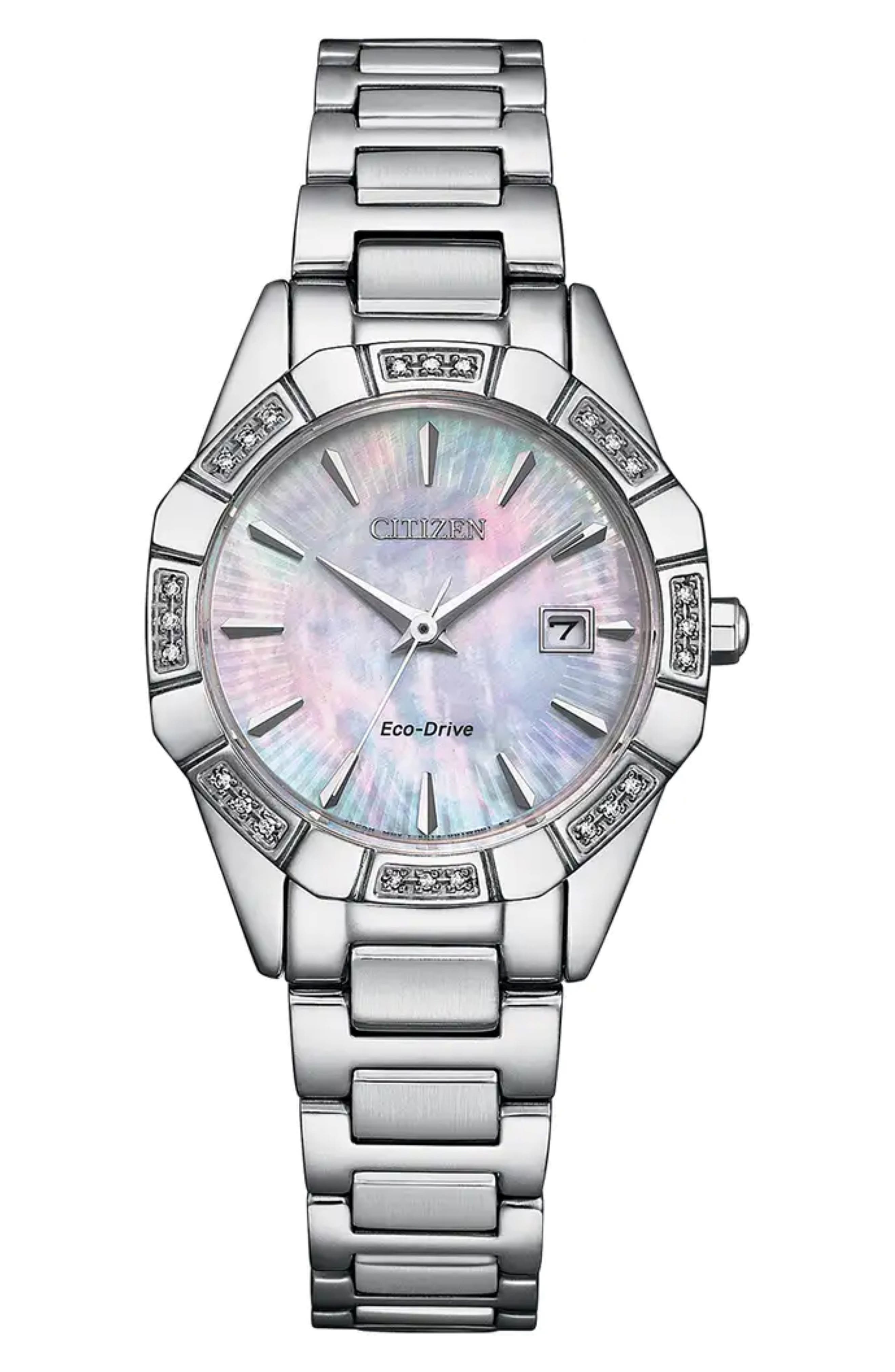 Citizen Mother-of-Pearl Diamond Eco-Drive Bracelet Watch, 28mm x 8mm