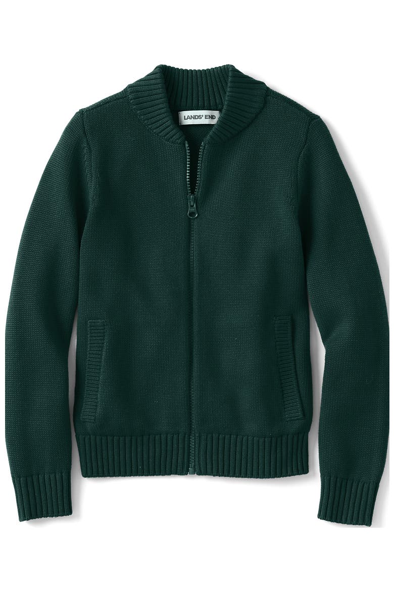 School Uniform Kids Legacy Full Zip Cardigan, Alternate, color, Evergreen