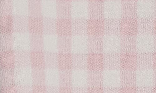Thom Browne Fun Mix Gingham Check Cropped Cardigan In Pink