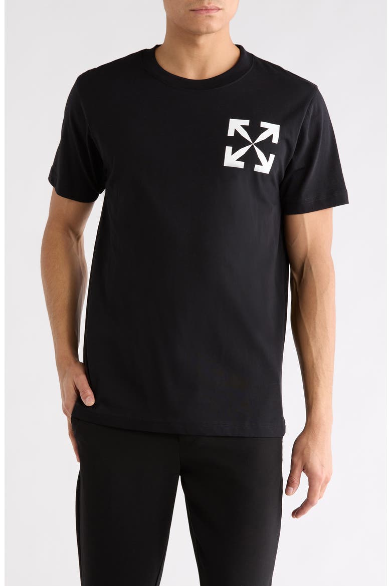 Single Arrow Slim Fit Short Sleeve T-Shirt, Main, color, BLACK-WHITE