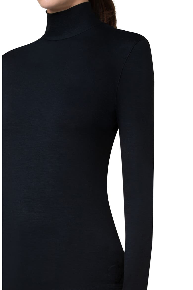 Stretch Modal Turtleneck, Alternate, color, BLACK