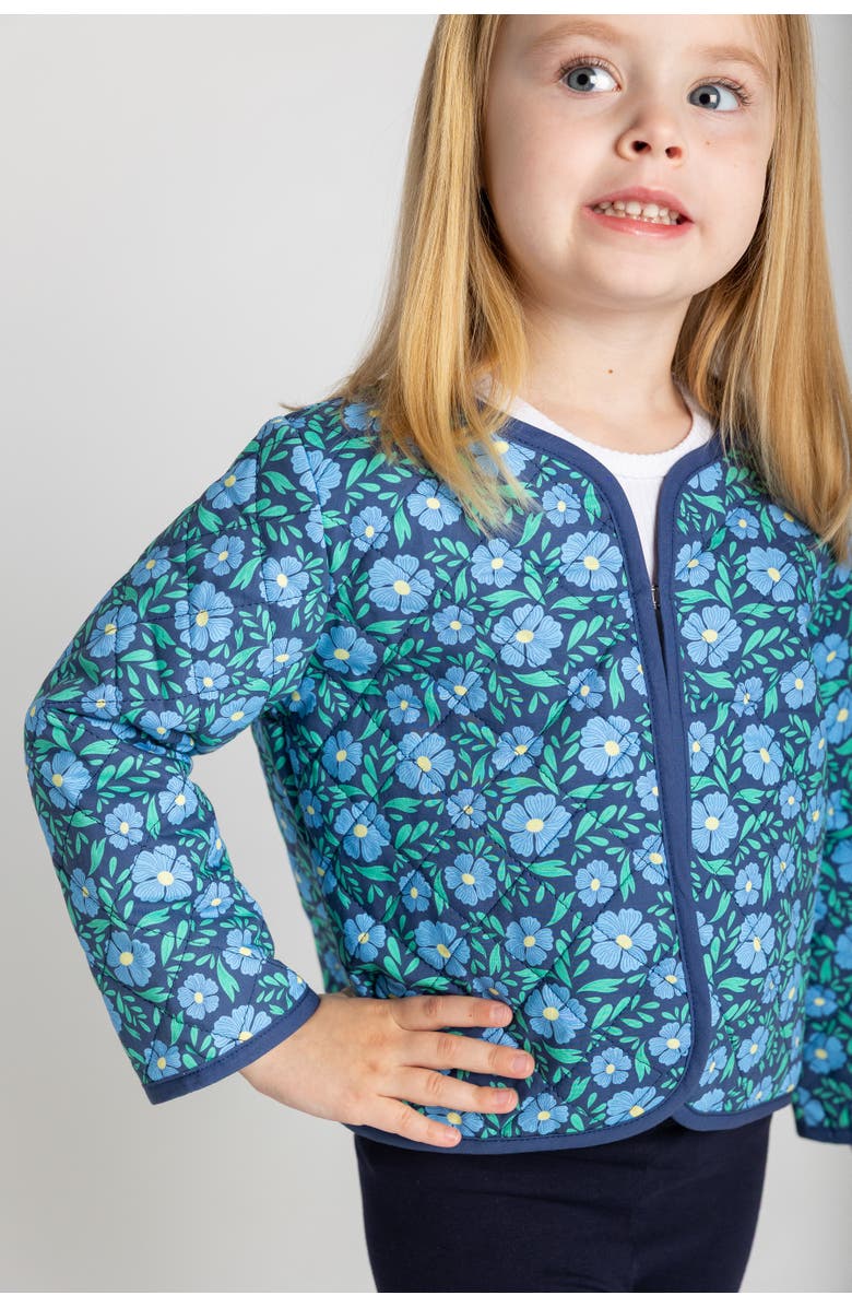 Florence Eiseman Floral Print Quilted Jacket, Alternate, color, Blue Floral