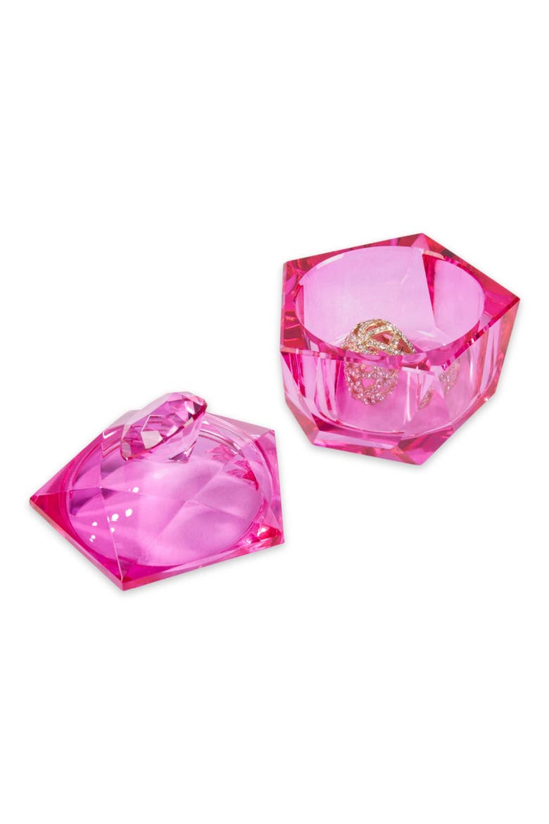 Faceted Crystal Storage Jewlery Jar with Lid, Alternate, color, MULTI-COLOR