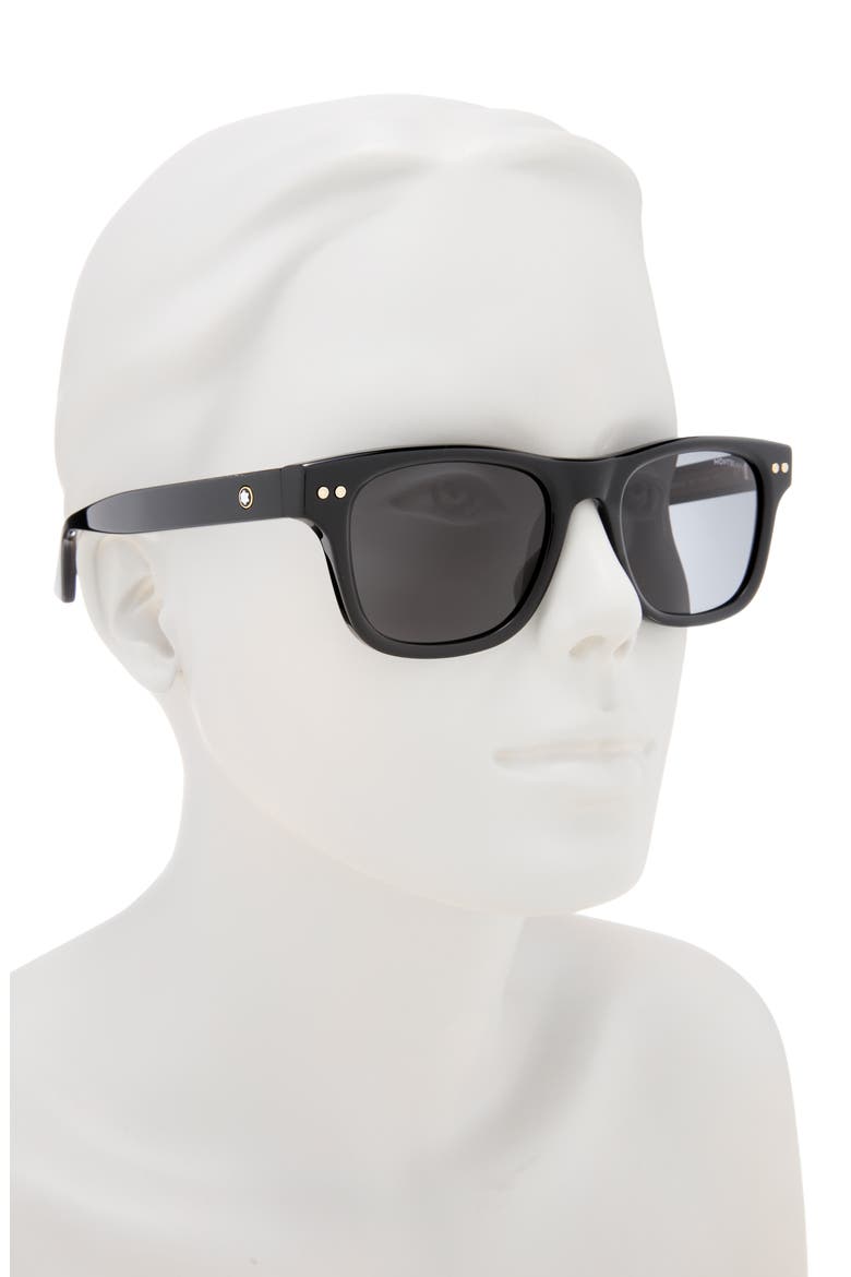 53mm Square Sunglasses, Alternate, color, BLACK BLACK SMOKE
