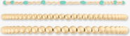 CUFFED BY NANO Bead and Turquoise Enamel Chain 14k Gold Filled Bracelet Three Stack