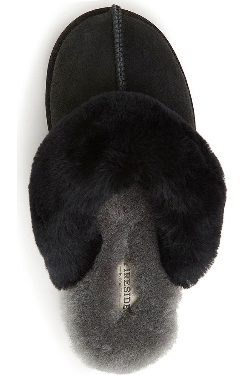 DEARFOAMS Fireside Sydney Genuine Shearling Scuff Slipper, Alternate, color, Black