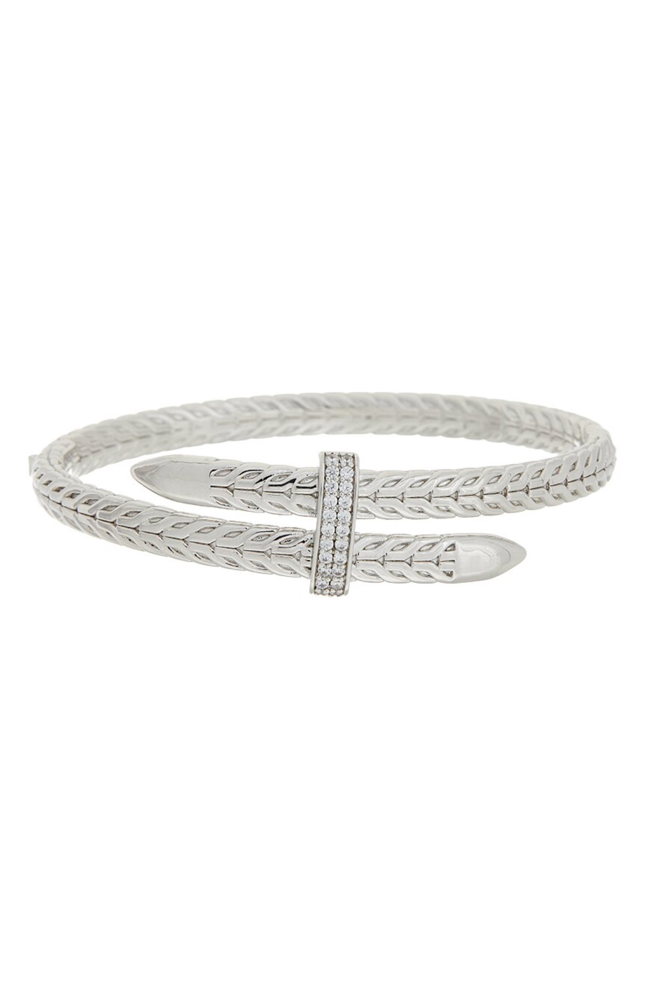 Cubic Zirconia Chevron Bypass Bangle