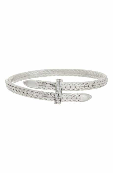 Cubic Zirconia Chevron Bypass Bangle