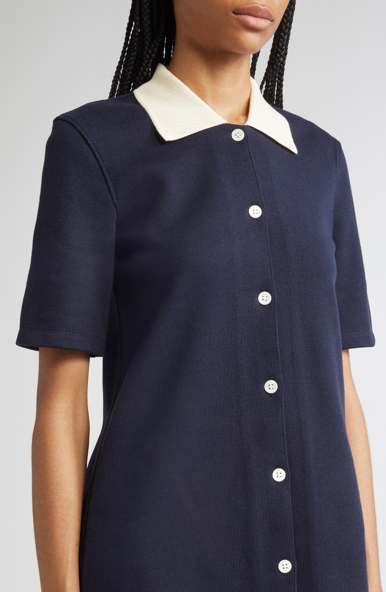 Thom Browne Cotton Polo Minidress, Alternate, color, Navy