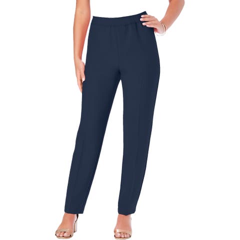 Plus Size Classic Bend Over® Structured Straight Leg Pull-On Pant (Plus)