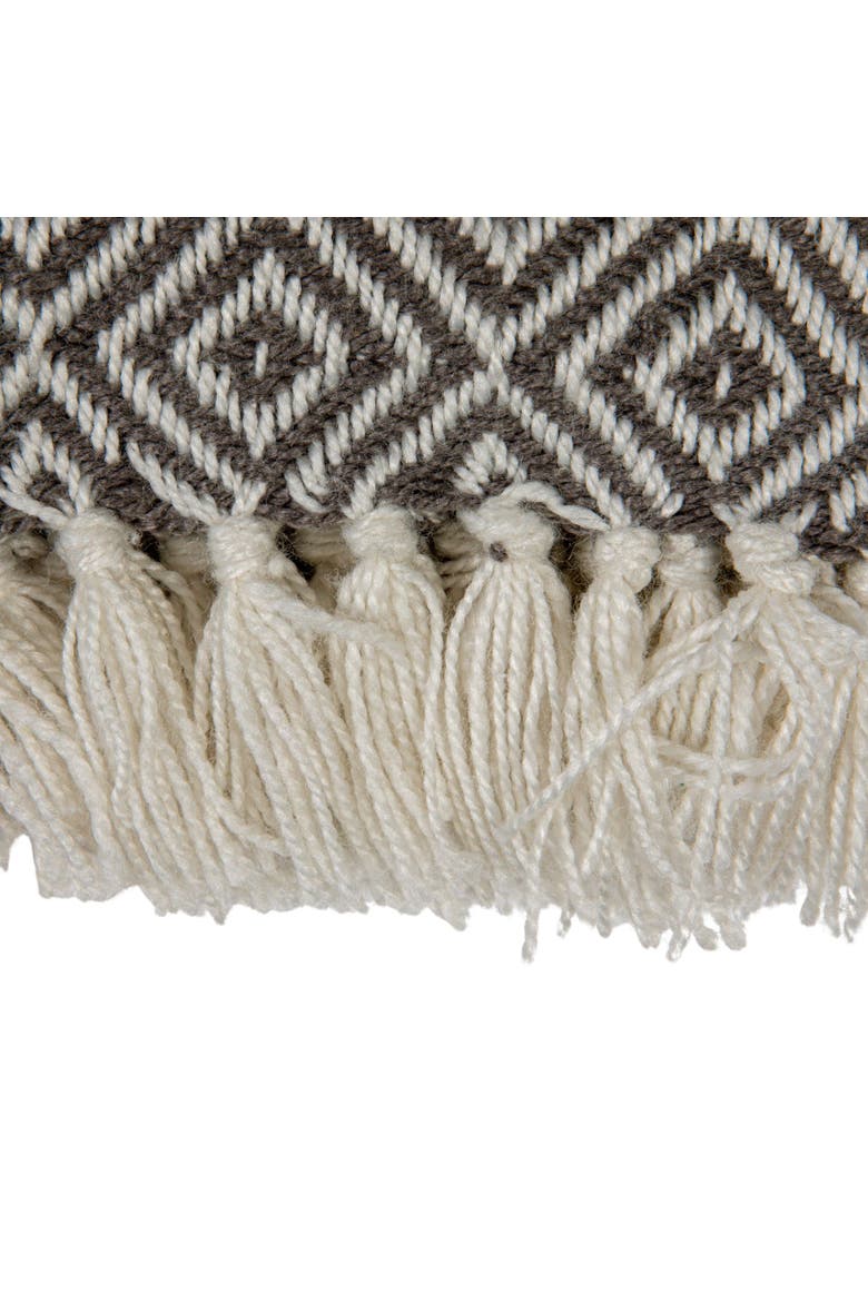 Storied Home Hand-Woven Reclaimed Fabric Throw with Pattern and Fringe ...