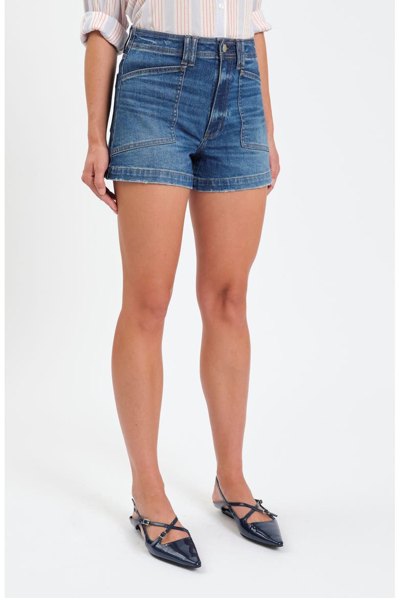 Valley Girl High Waist Denim Shorts, Alternate, color, MANHATTAN