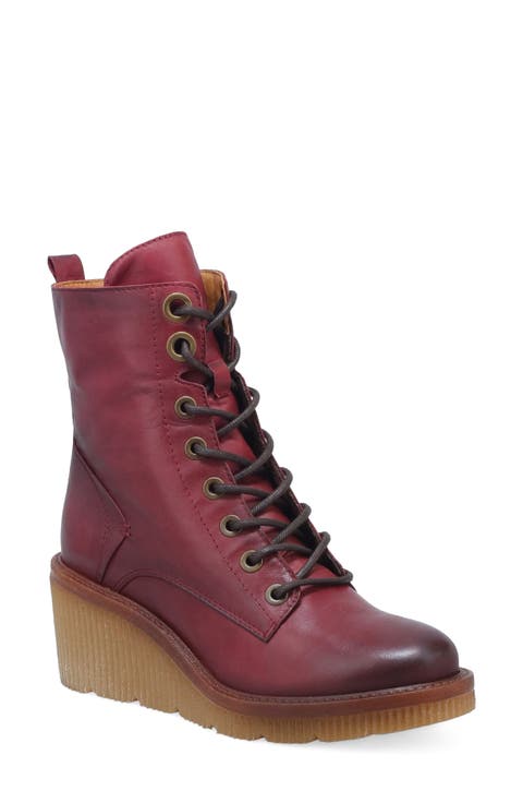 Adrienn Leather Wedge Bootie