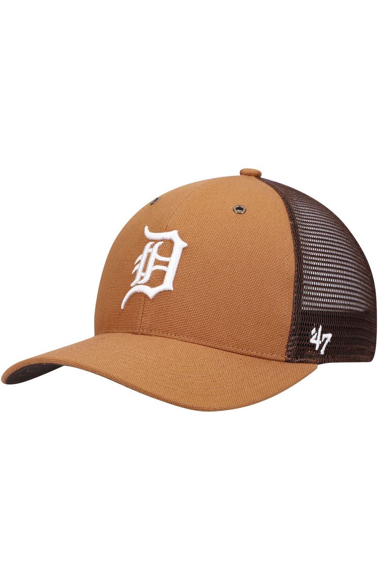 CARHARTT X 47 Men's Carhartt x '47 Brown Detroit Tigers MVP Trucker Snapback Hat, Main, color,