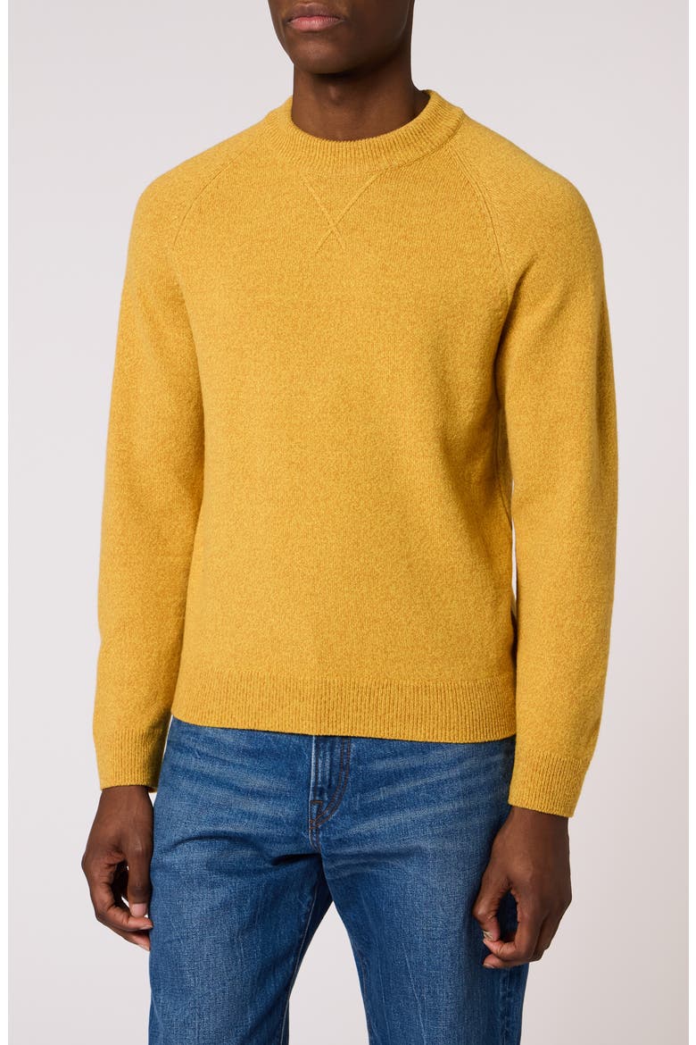 Merino Wool Crewneck Sweater, Main, color, OCHRE YELLOW