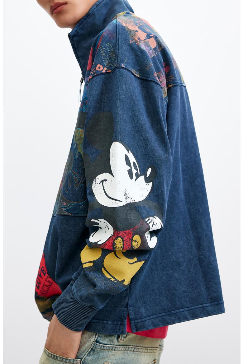 Mickey Collage Sweatshirt, Alternate, color, NAVY BLUE