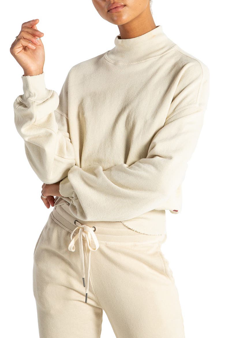 Daze Mock Neck Sweatshirt, Main, color, ALMOND