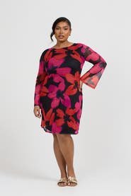 FASHION-SZN CURVE Bold Floral Print Mini Dress