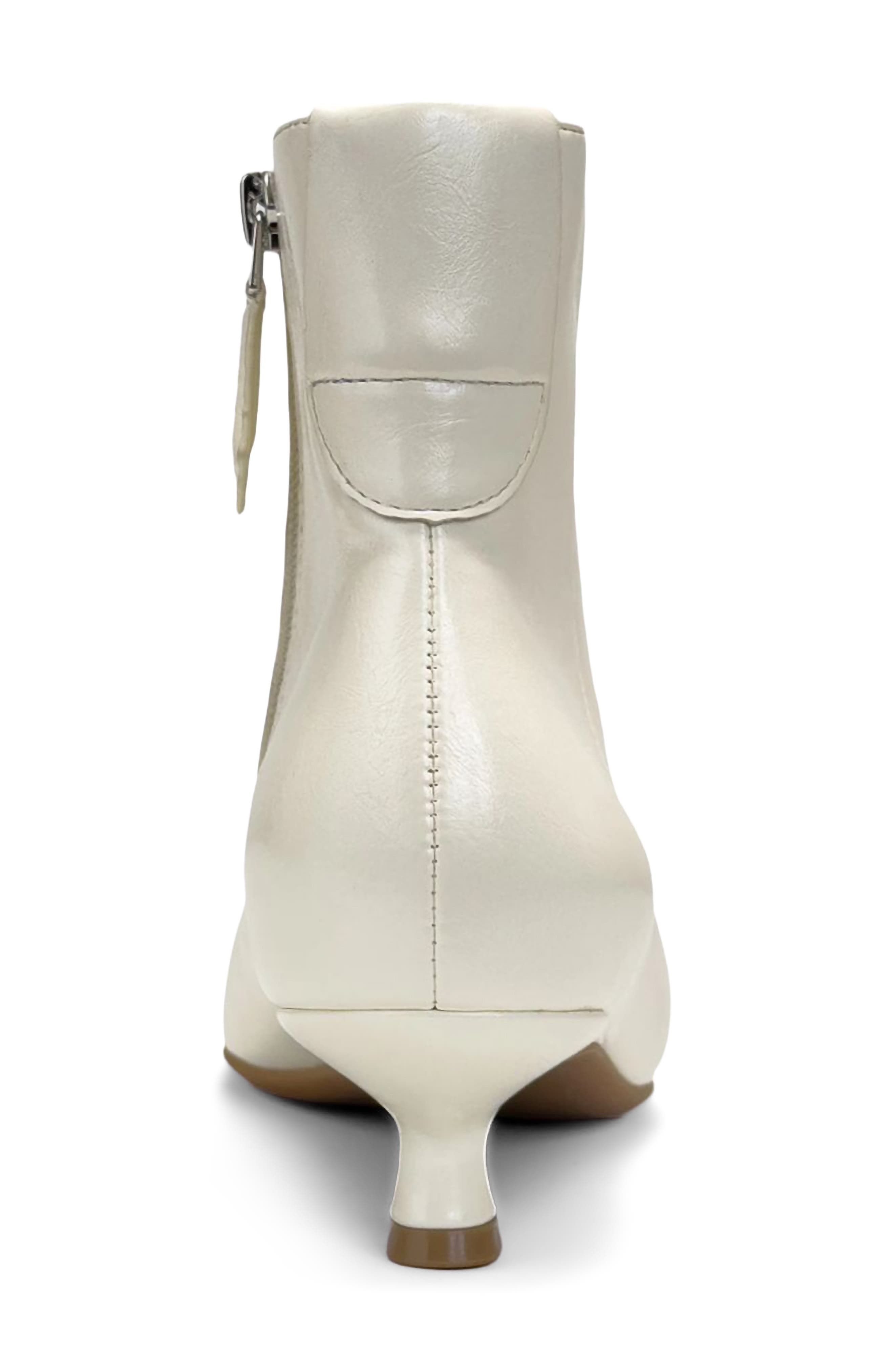 Rizah Faux Leather Bootie, Alternate, color, WHITE
