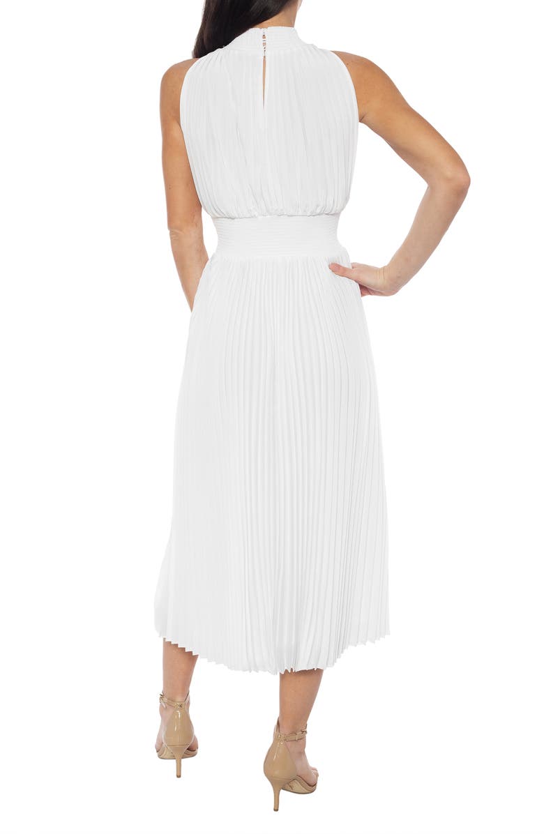 Marina Mock Neck Smocked Waist Midi Dress, Alternate, color, 