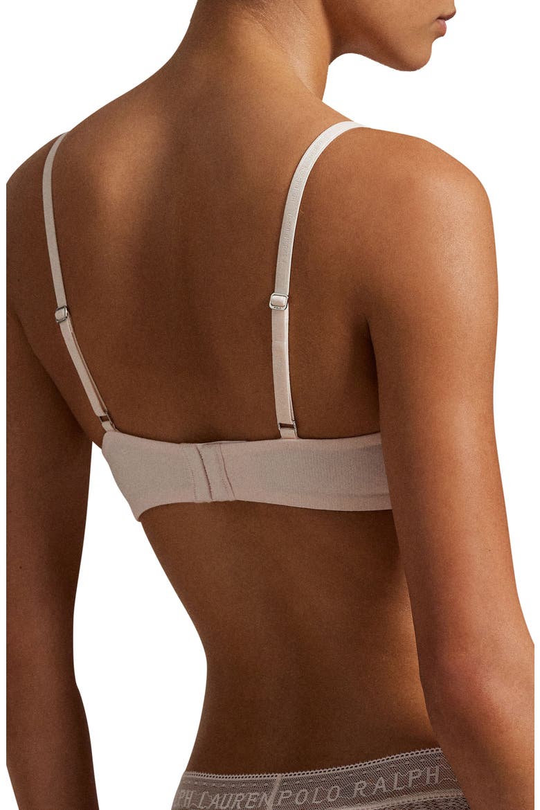 Underwire Cotton Blend Lace Demi Bra, Alternate, color, GARDEN ROSE